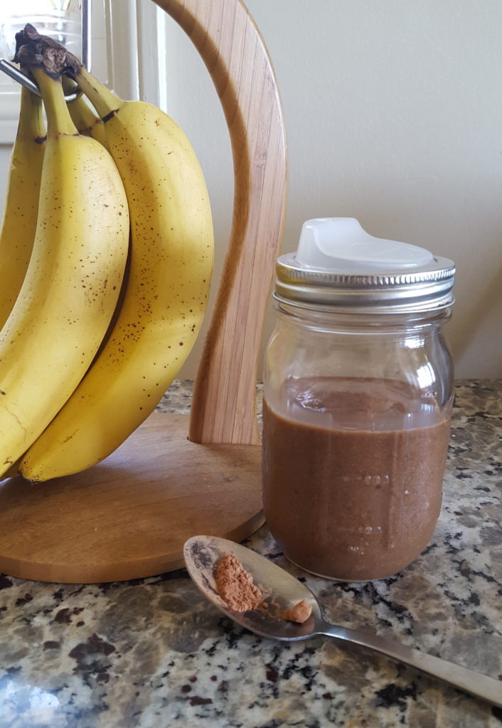 Vegan Zero Waste Recipe - Peanut Butter Banana Chocolate Coffee Smoothie