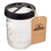 black mason jar style toothbrush holder