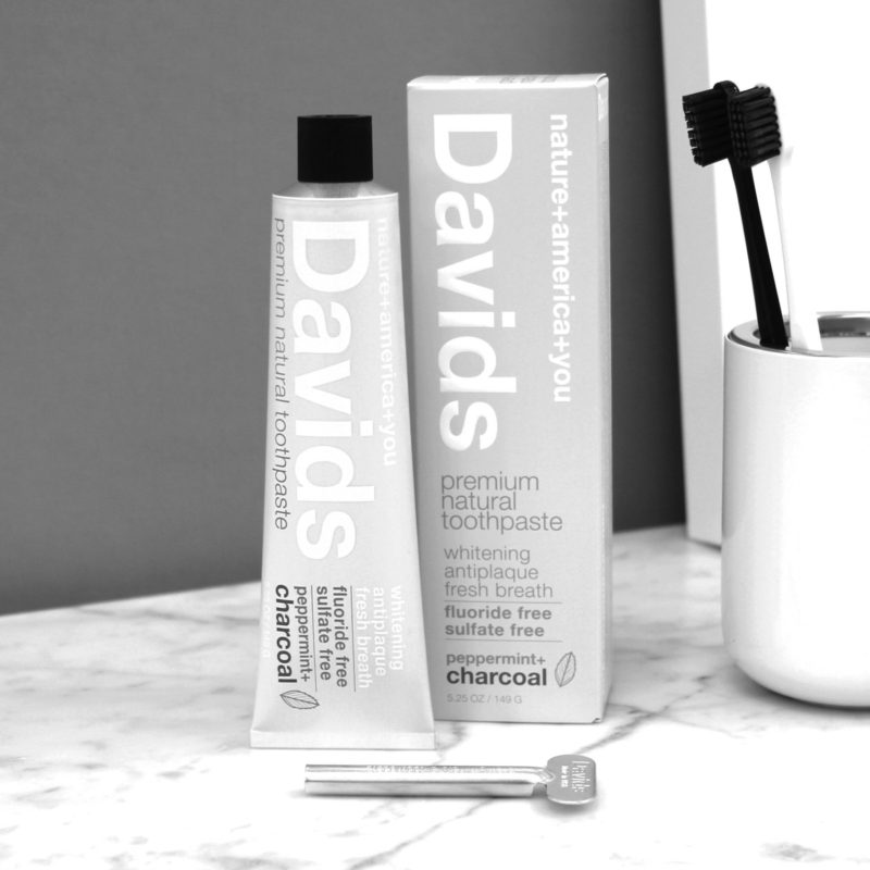 davids peppermint charcoal toothpaste metal tube