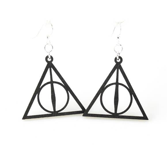 harry potter line circle triangle earrings