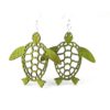 Sea turtle earrings save the turtles wooden earrings Green Tree Jewelry