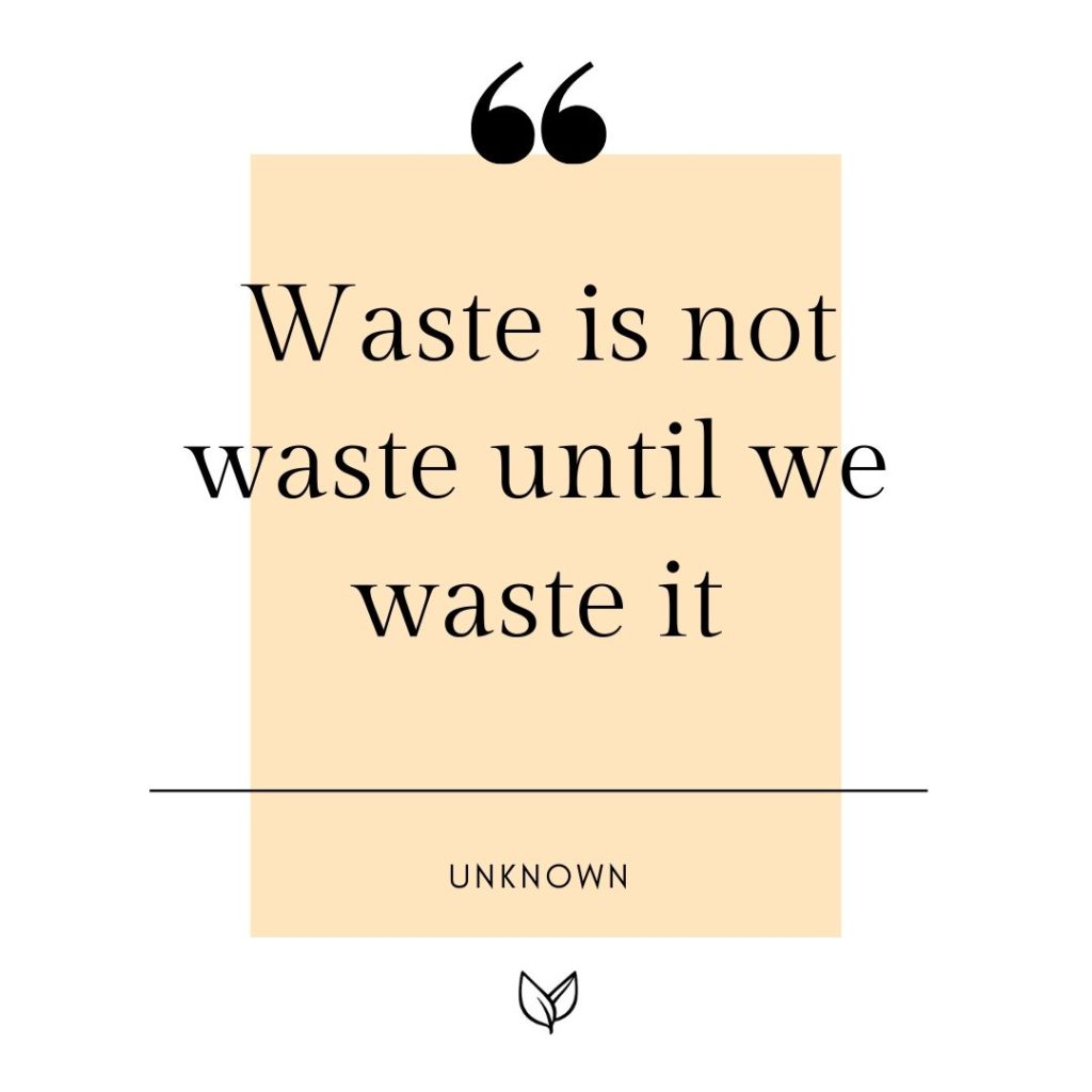 waste is  not waste until we waste it