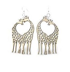 Giraffe Heart Wood Earrings