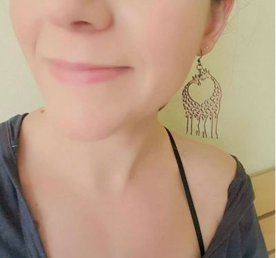 Giraffe Heart Wood Earrings