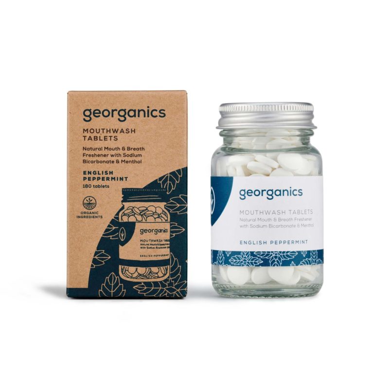 Plastic-Free Packaging Mouthwash Tablets Georganics Peppermint