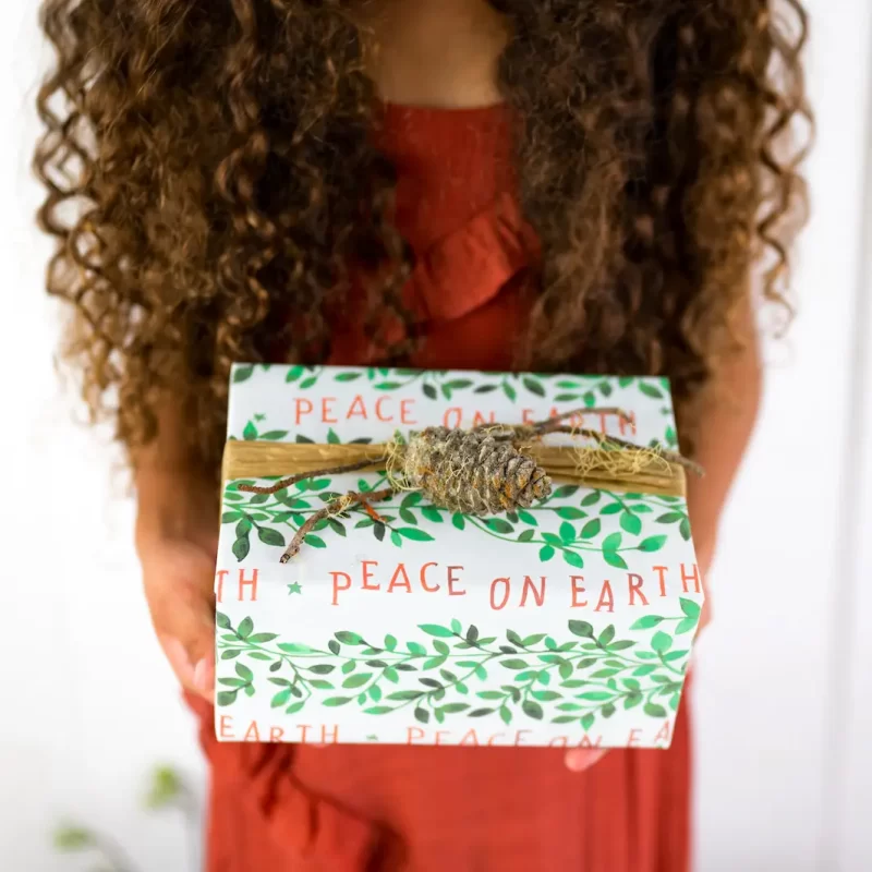 Eco-Friendly Wrapping Paper – Holiday – Peace on Earth & Evergreens