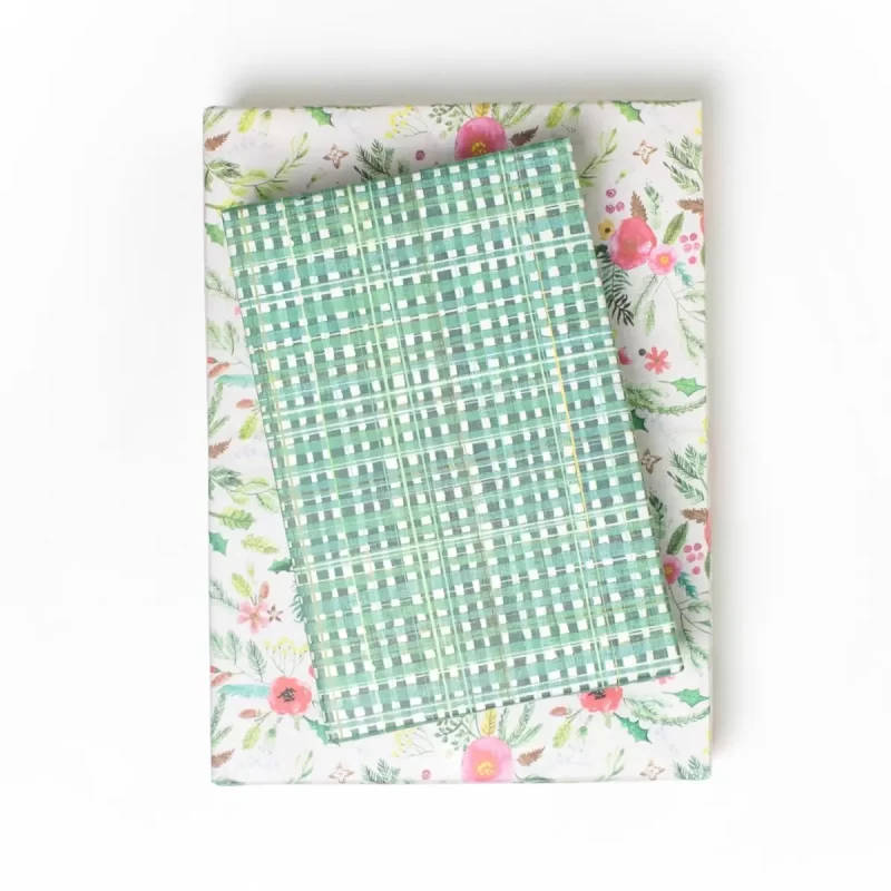 Eco-Friendly Wrapping Paper – Winter Floral & Plaid