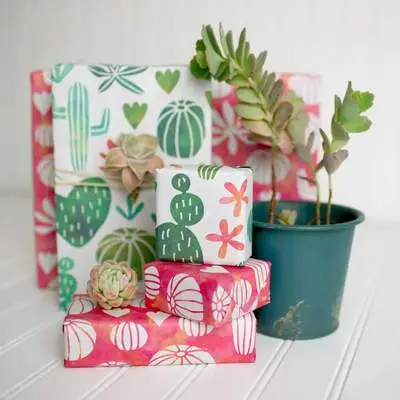 Eco-Friendly Wrapping Paper for Any Occasion – Watercolor Cactus
