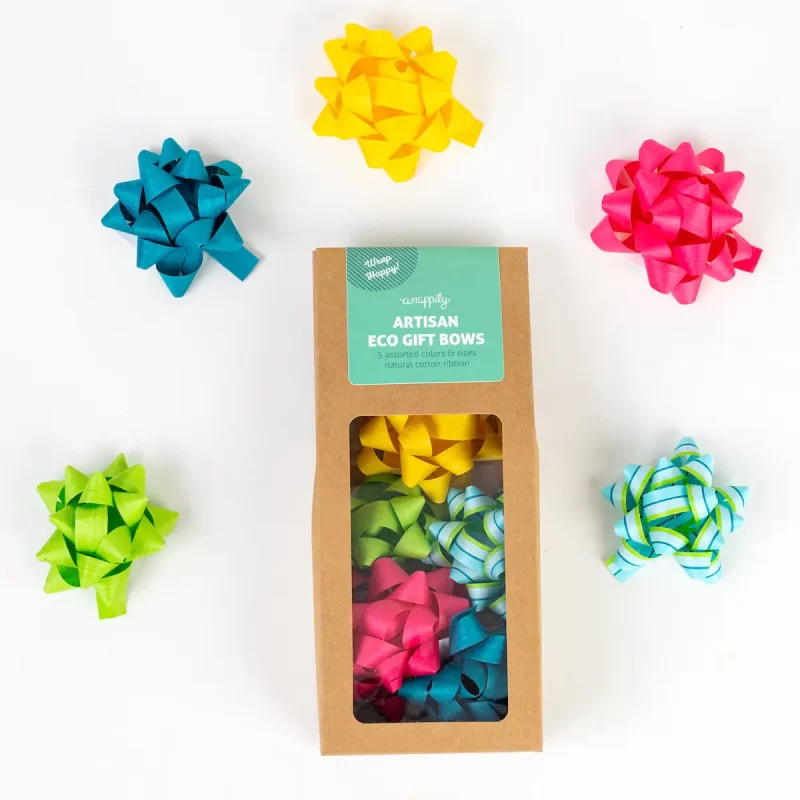 eco gift bows bright colors