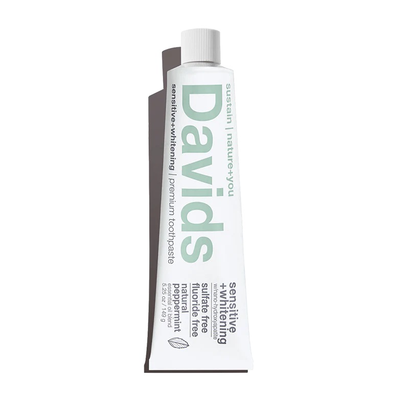 Davids Sensitive Whitening Toothpaste in a Metal Tube