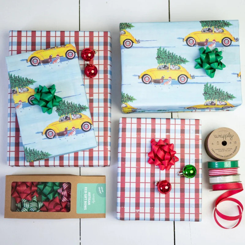 Eco-Friendly Wrapping Paper – Holiday – VW Snow Dogs