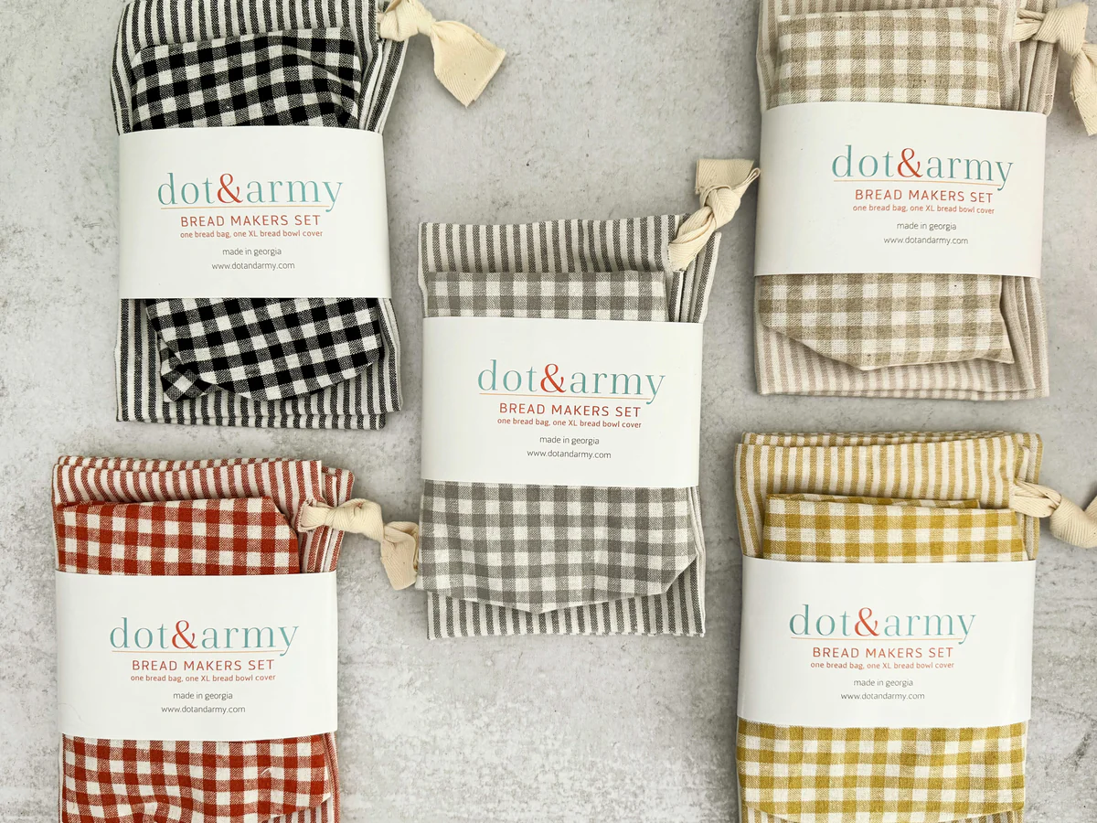 Homemade Breadmaking Set checker print and stripes gingham